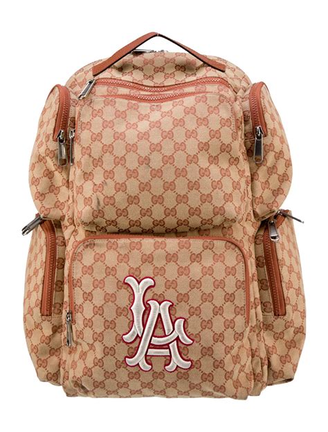 gucci la dodgers backpack|Gucci X MLB GG Canvas LA Dodgers Large Backpack .